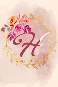 H: Notizbuch, Tagebuch oder Journal mit handgemaltem Blumen auf  Cover und linierten Seiten | 109 Seiten | Softcover | Handliche Größe (6" x 9" - ca. Din-A5) (German Edition)