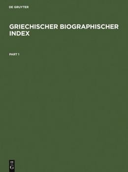 Hardcover Griechischer Biographischer Index / Greek Biographical Index (German Edition) [German] Book