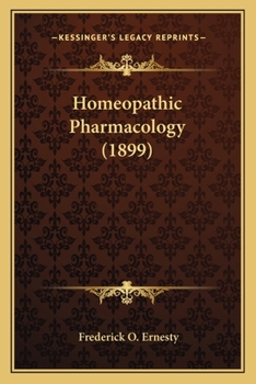 Paperback Homeopathic Pharmacology (1899) Book