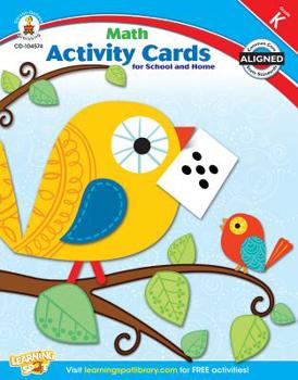 Paperback Math Activity Cards for School and Home, Grade K Book