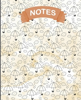 Paperback Notes: Rains Umbrella Writing Notebook, Wide Ruled Notebook, Writing Notebook, Journal For Work, School Notebook, 7.5 x 9.25 Book