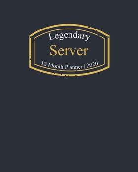 Paperback Legendary Server, 12 Month Planner 2020: A classy black and gold Monthly & Weekly Planner January - December 2020 Book