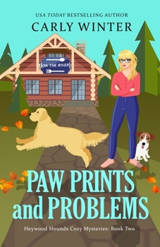 Paperback Paw Prints and Problems: A Talking Dog Cozy Mystery [Large Print] Book