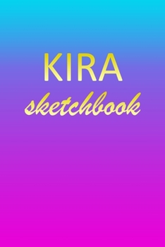Kira: Sketchbook | Blank Imaginative Sketch Book Paper | Pink Blue Gold Custom Letter K Personalized Cover | Teach & Practice Drawing for Experienced ... Doodle Pad | Create, Imagine & Learn to Draw