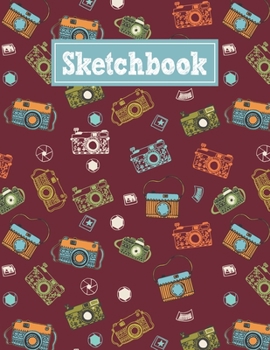 Paperback Sketchbook: 8.5 x 11 Notebook for Creative Drawing and Sketching Activities with Unique Retro Cameras Themed Cover Design Book