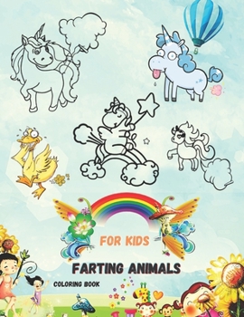 Paperback Farting Animals Coloring Book: Cute and Funny Coloring for Animal Lovers [Large Print] Book