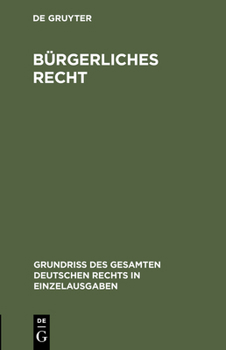 Hardcover Bürgerliches Recht [German] Book