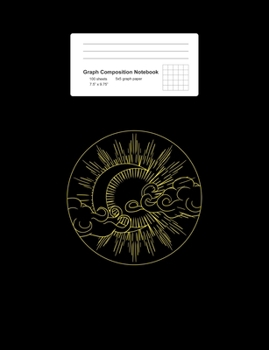 Paperback Graph Composition Notebook: Moon Sun Eclipse Minimalist Retro Galaxy Space Lover Gift - Black Math, Physics, Science Exercise Book - 5x5 Graph Pap Book