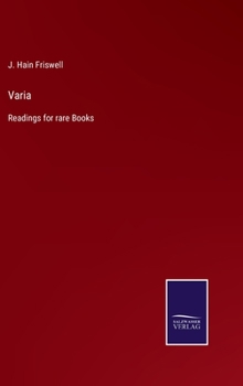 Hardcover Varia: Readings for rare Books Book