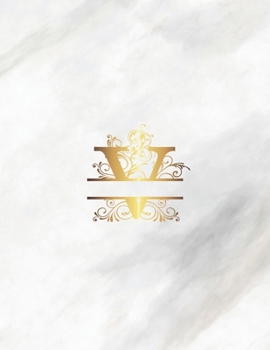 Paperback V: Monogram Initial Weekly Academic Planner Marble 8.5 x 11 Book