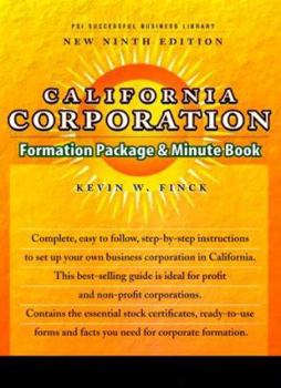 Paperback California Corporation Formation Package and Minute Book