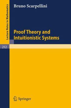 Paperback Proof Theory and Intuitionistic Systems Book