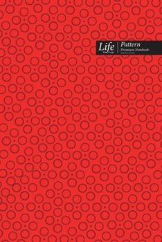 Paperback Ringed Dots Pattern Composition Notebook, Dotted Lines, Wide Ruled Medium Size 6 x 9 Inch (A5), 144 Sheets Red Cover Book