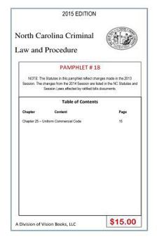 Paperback North Carolina Criminal Law and Procedure-Pamphlet 18 Book