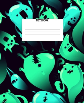 Paperback NoteBook: 7.5" x 9.25", 120 College Ruled Pages, Spooky Ghosts Themed Cover with Matte Finish Book