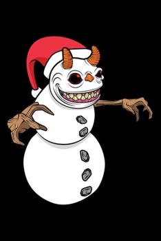 Paperback Notebook: Snowman Krampus Christmas Halloween Horror Winter Demon Black Lined Journal Writing Diary - 120 Pages 6 x 9 Book