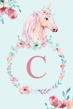 Paperback C: Notebook Journal Watercolor Monogram Unicorn Book
