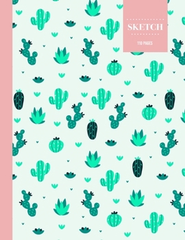 Paperback Sketch 110 Pages: Cactus Sketchbook for Kids, Teen and College Students - Succulent Llama Pattern Book