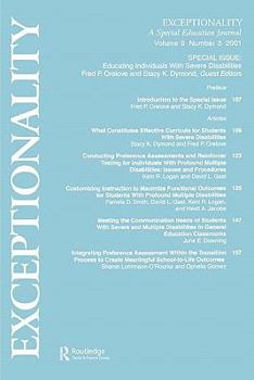 Educating Individuals with Severe Disabilities: A Special Issue of Exceptionality