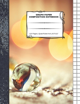 Graph Paper Composition Notebook: 110 Pages | Quad Ruled 4x4 | 8.5" x 11": Marbles Large Notebook with Grid Paper | Math Notebook For Students
