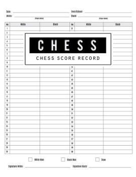 Paperback Chess Score Record: Chess Game Record Keeper Book, Chess Scoresheet, Chess Score Card, Chess Writing Note, Informal or Tournament play, Tr Book