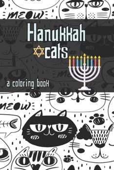 Paperback hanukkah cats: a Coloring Book Easy, LARGE, GIANT Simple Picture Coloring Books for Toddlers, Kids Ages 2-4, Early Learning, Preschoo Book