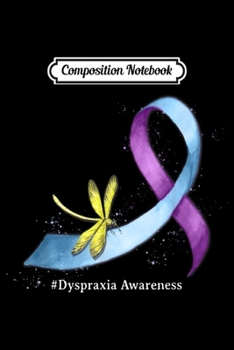 Composition Notebook: Hippie Dragonfly Purple Blue Ribbon Dyspraxia Awareness  Journal/Notebook Blank Lined Ruled 6x9 100 Pages