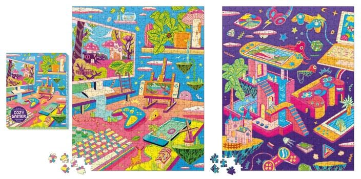 Misc. Cozy Gamer 2-In-1 Double-Sided 500-Piece Puzzle Book