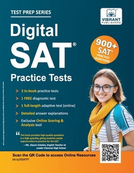 Paperback Digital SAT Practice Tests: 900+ SAT Practice Questions Book