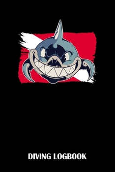 Paperback Diving Logbook: Diver's Log for Scuba Divers - Grinning Dark Blue Shark Design - 120 pages - 224 Dives Book