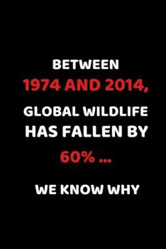 Paperback Between 1974 And 2014, Global Wildlife Has Fallen By 60% ... We Know Why: An Endangered Species Themed Note Book