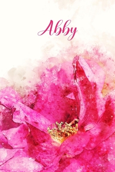 Paperback Abby: Pink Floral Personalized Name Journal for Women 6x9 Book