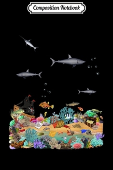 Composition Notebook: Cool Shark Marine Biologist Gift Sunken Pirate Ship  Journal/Notebook Blank Lined Ruled 6x9 100 Pages