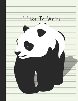 Paperback I Like To Write: Double Line Notebook For Kids - Giant Panda Book