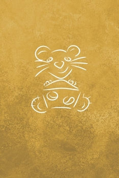 Eikland - Notes: Mouse line drawing with cheese from front and back - Notebook 6x9 unlined