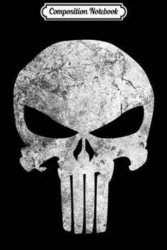 Paperback Composition Notebook: Marvel Punisher Skull Symbol Distressed Graphic Journal/Notebook Blank Lined Ruled 6x9 100 Pages Book