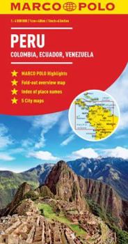 Map Peru, Colombia, Venezuela Marco Polo Map (Ecuador, Guyana, Suriname) Book