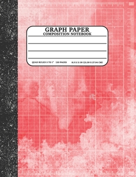 Graph Paper Composition Notebook: Math and Science Lover Graph Paper Cover Watercolor Red (Quad Ruled 5 squares per inch, 120 pages) Birthday Gifts For Math Lover Teacher,Student Notebook