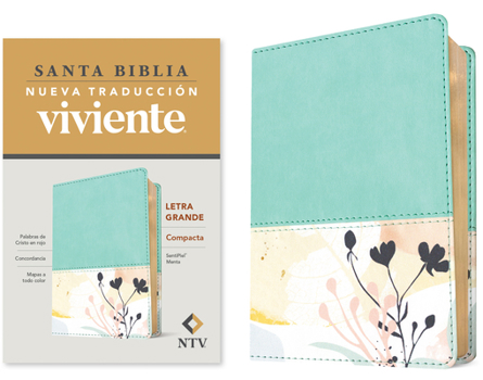 Imitation Leather Santa Biblia Ntv, Edición Compacta, Letra Grande (Sentipiel, Menta, Letra Roja) [Spanish] [Large Print] Book