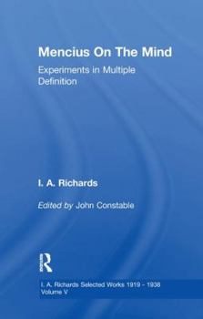 Paperback Mencius On The Mind: Experiments in Multiple Definition Book