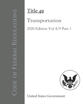 Paperback Code of Federal Regulations Title 49 Transportation 2020 Edition 4/9 Part 1 Book