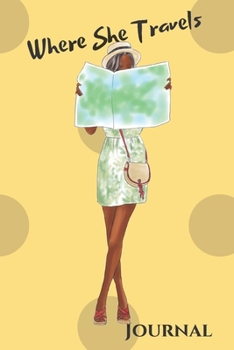 Where She Travels - (6x9 lined journal yellow dots cover)