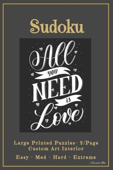 Paperback Sudoku: 2 Per Page - 202 FULL SIZE LARGE PRINT Easy to Extreme Puzzles, Rules & Solutions / Answers. Plenty of Margin Space. B [Large Print] Book