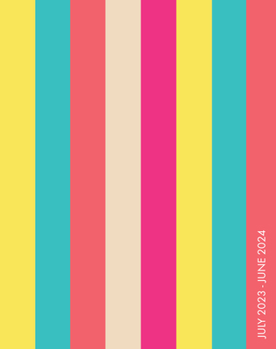 Spiral-bound Cabana Stripe 2023-24 7.5 X 9.5 Academic Booklet Monthly Planner Book