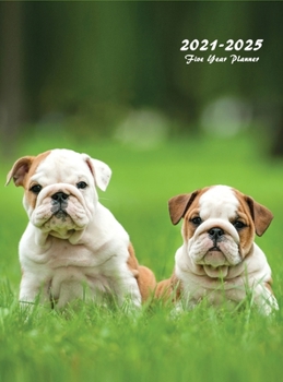 2021-2025 Five Year Planner : Large 60-Month Monthly Planner with Hardcover (Puppies)