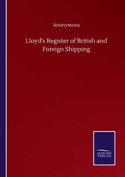 Paperback Lloyd's Register of British and Foreign Shipping Book