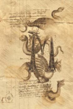 M: Classical Mythological Sea Serpents 6x9 Monogram Initial Lined Journal