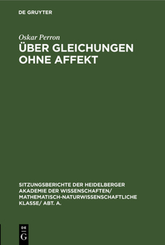 Hardcover Über Gleichungen ohne Affekt [German] Book