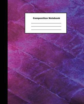 Composition Notebook : Dark Purple Water Colour Brick Wall Textured Background Wide Ruled Jotting Paper