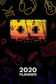 2020 PLANNER Weekly and Monthly: Music Lover Organizer - Jan-Dec 160 Pages A5 6x9 - 80s Kids Diary Vintage Mixtape Journal Notebook Childhood Memories Calendar - 90s Retro Party Gift for Men & Women